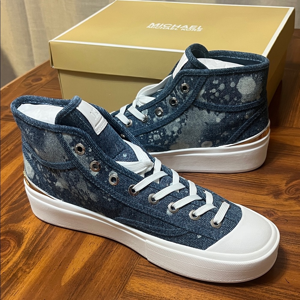 Michael Kors Denim High-Top Sneakers - Picture 7 of 7